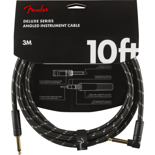 Fender Deluxe Series Instrument Cable 10ft/3m Angled