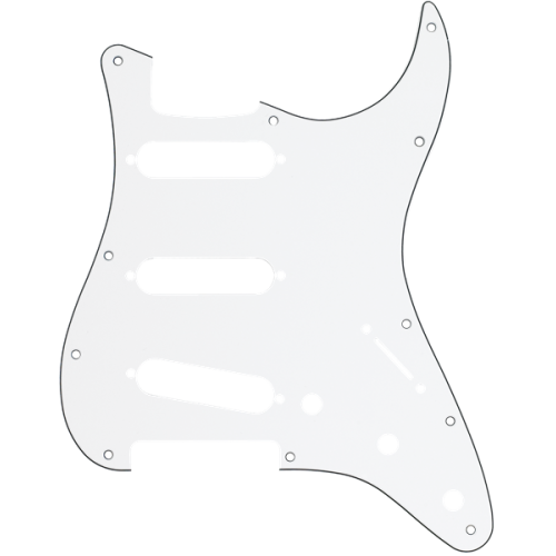 Fender Pickguard Strat 11-Hole White/Black/White 3Ply SSS