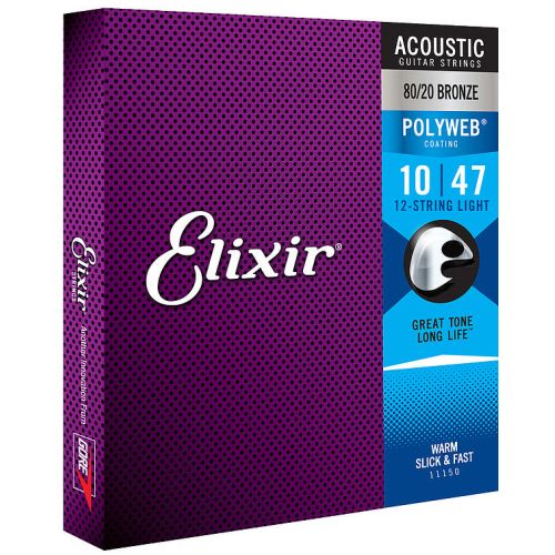 Elixir Polyweb 11150 80/20 Bronze Extra Light 12-String 010-047