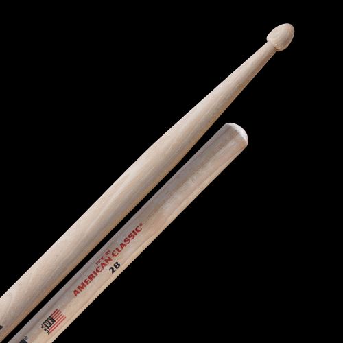 Vic Firth Hickory Drumsticks 2B, Wood Tip