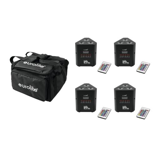 Eurolite Set 4x AKKU TL-3 QuickDMX + Soft-Bag