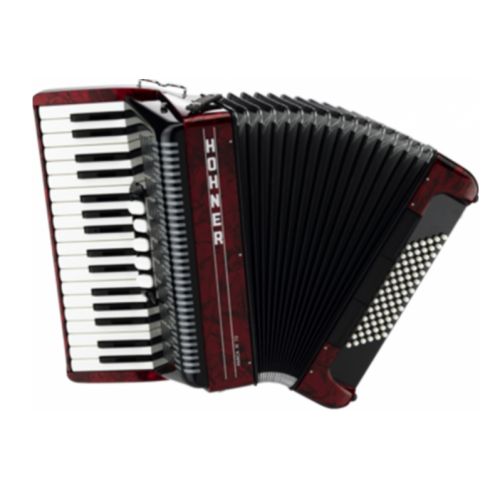 Hohner Amica III 72 Design 2, rot inkl. Koffer