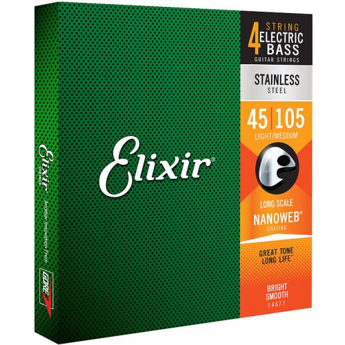 Elixir Nanoweb 14677 Electric Bass Stainless Light/Medium 045-105 