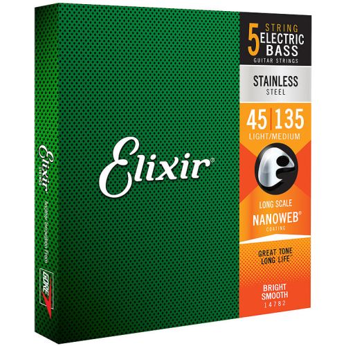 Elixir Nanoweb 14782 Electric Bass Stainless Light/Medium 5-String 045-135 