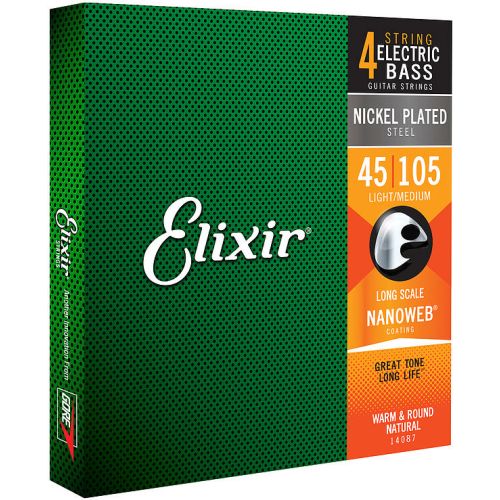 Elixir Nanoweb 14087 Electric Bass Nickel Light/Medium 045-105 Extra Long Scale