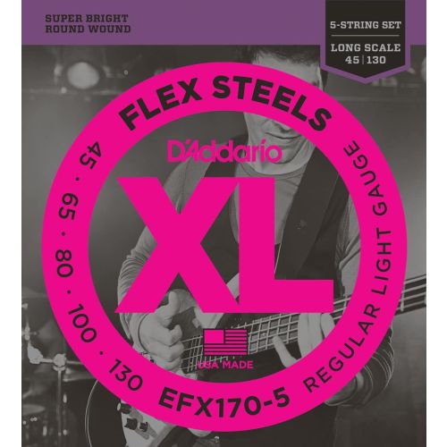 DAddario EFX170-5 Flex Steel Bass 5-String 45-130
