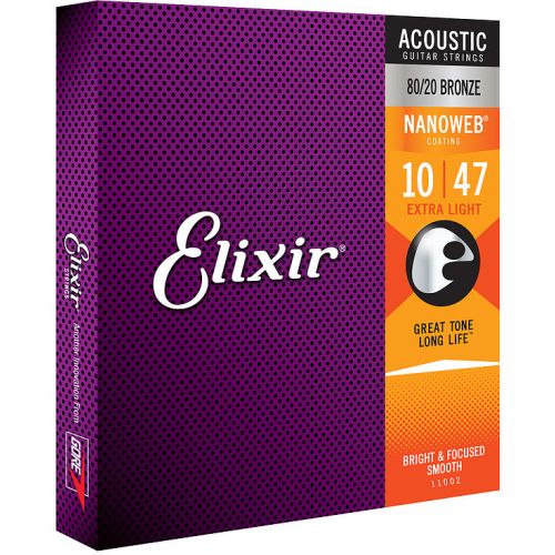 Elixir Nanoweb 11002 80/20 Bronze Extra Light 010-047