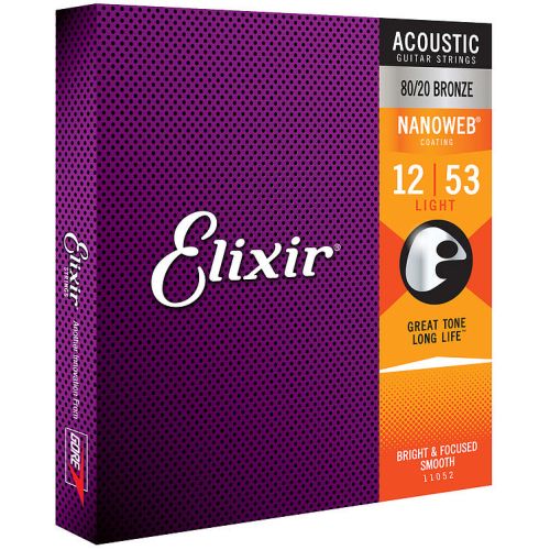 Elixir Nanoweb 11052 80/20 Bronze Light 012-053