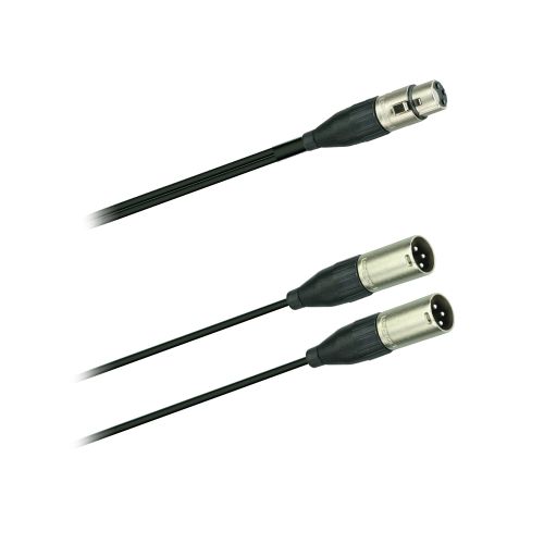 Dreitec 90074 Adapter 0,5 Y-Kabel XLR w./2xXLR m.