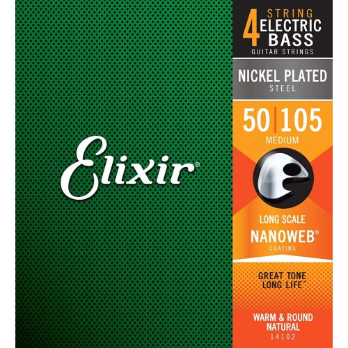 Elixir Nanoweb 14102 Electric Bass Nickel Medium 050-105
