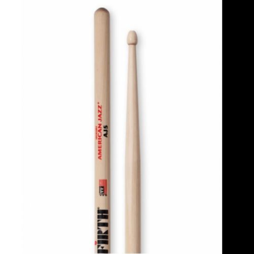 Vic Firth Hickory Drumsticks AJ5, Wood Tip