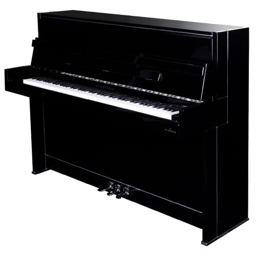 C.Bechstein A-114 Modern Chrom Art Klavier schwarz poliert