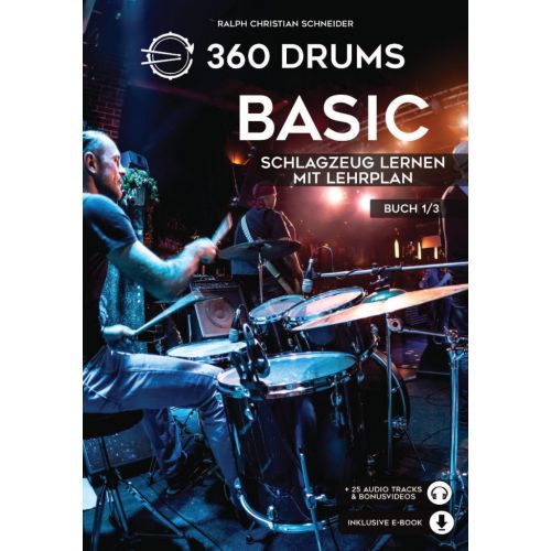 360 Drums Basic, Schlagzeug Lernen mit Lehrplan 1/3