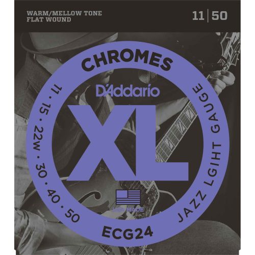 DAddario ECG24 011-050 Jazz Light Chromes Flat Wound Satz