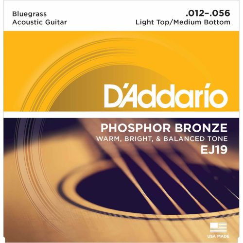 DAddario EJ19 Phosphor Bronze Bluegrass Light Top/Medium Bottom 012-056