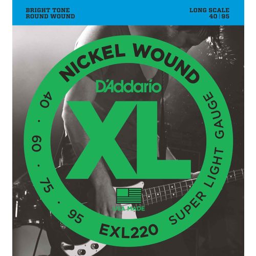 DAddario EXL220 Nickel Wound Bass Super Light 040-095 Long Scale Satz