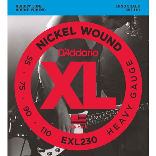 DAddario EXL230 Nickel Wound Bass Heavy Gauge 055-110 Long Scale Satz