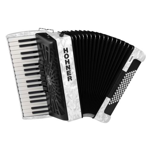 Hohner Bravo 72  silent key Akkordeon weiß incl. Hartschalenkoffer