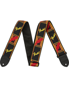 Fender Gitarrengurt 2" Monogrammed Black/Yellow/Red
