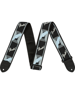 Fender Gitarrengurt 2" Monogrammed Black/LT-Grey/Blue