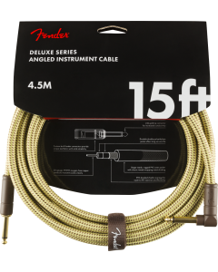 Fender Deluxe Series Instrument Cable 15ft/4.5m Angled/Straight