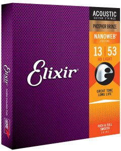 Elixir Nanoweb 16182 Phosphor Bronze HD Light 013-053