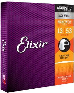 Elixir Nanoweb 11182 80/20 Bronze HD Light 013-053   