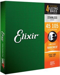 Elixir Nanoweb 14677 Electric Bass Stainless Light/Medium 045-105 