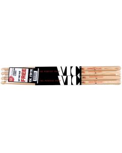 Vic Firth 4er Value Pack Hickory Drumsticks 5A, Wood Tip
