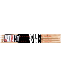 Vic Firth 4er Value Pack Hickory Drumsticks 7A, Wood Tip