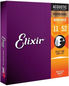 Elixir Nanoweb 16027 Phosphor Bronze Custom Light 011-052