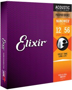 Elixir Nanoweb 16077 Phosphor Bronze Light Medium 012-056  