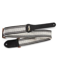 Taylor Academy Strap White/Black Jacquard Cotton 2"