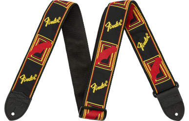 Fender Gitarrengurt 2" Monogrammed Black/Yellow/Red