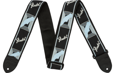 Fender Gitarrengurt 2" Monogrammed Black/LT-Grey/Blue