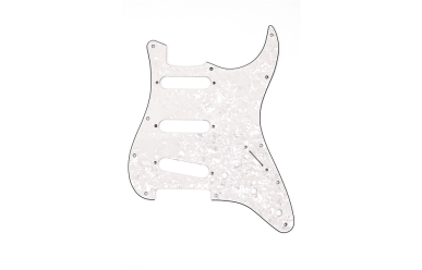 Fender Pickguard Strat, 4Ply. White Pearl 11 Hole (Modern)