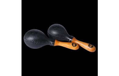 Meinl PM2BK Plastik Maracas schwarz mit Holzgriff