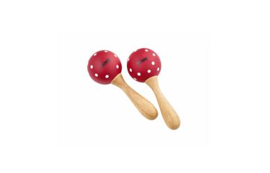 Nino Wood Maracas, rot/weiß