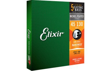 Elixir Nanoweb 14202 Electric Bass Nickel Light 5-String 045-130  