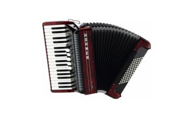 Hohner Amica III 72 Design 2, rot inkl. Koffer