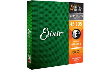 Elixir Nanoweb 14087 Electric Bass Nickel Light/Medium 045-105 Extra Long Scale