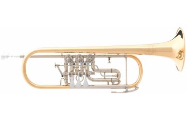 B&S Drehventil Trompete Goldmessing