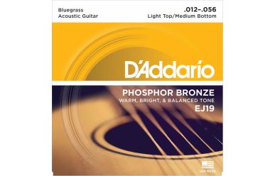 DAddario EJ19 Phosphor Bronze Bluegrass Light Top/Medium Bottom 012-056