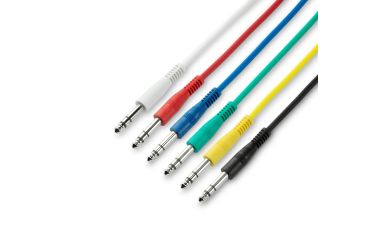 Adam Hall K3BVV0090SET Patchkabel Set, 6,3mm Klinke TRS, 0,9m